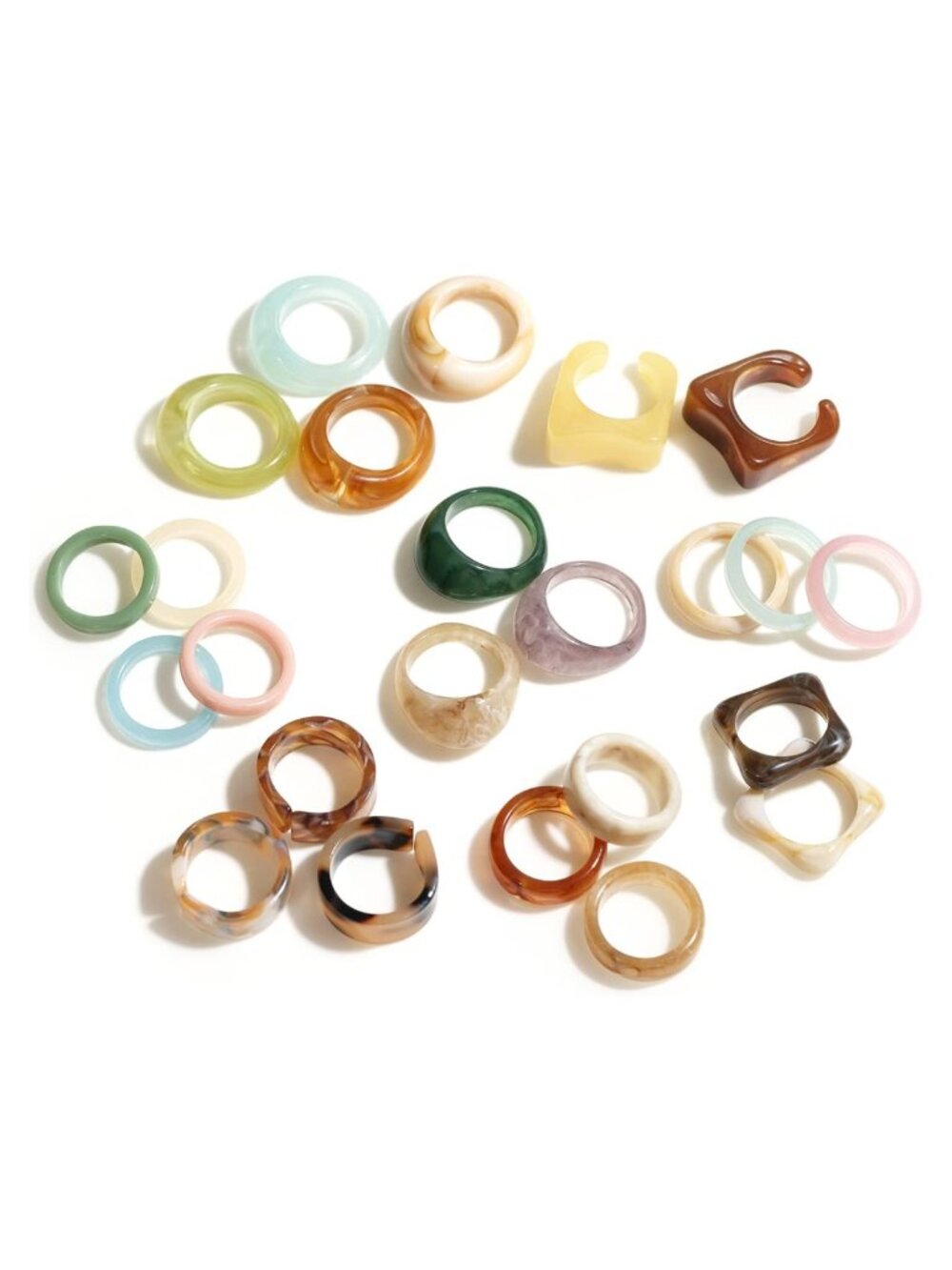 Resin Acrylic Stackable Rings Set for Women